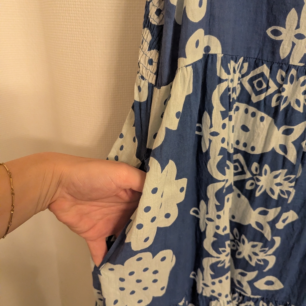I Am Pylgrym Blue and White Patterned Maxi Dress - Picture 3 of 5